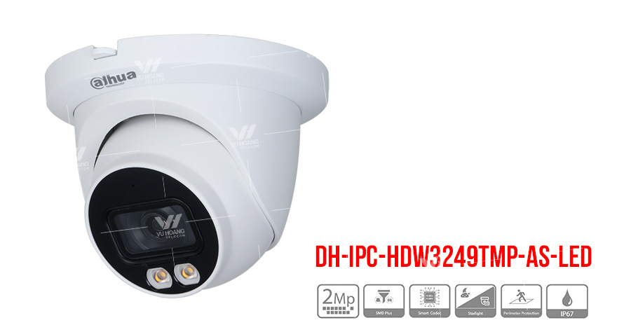 Camera IP Full-Color 2MP DAHUA DH-IPC-HDW3249TMP-AS-LED